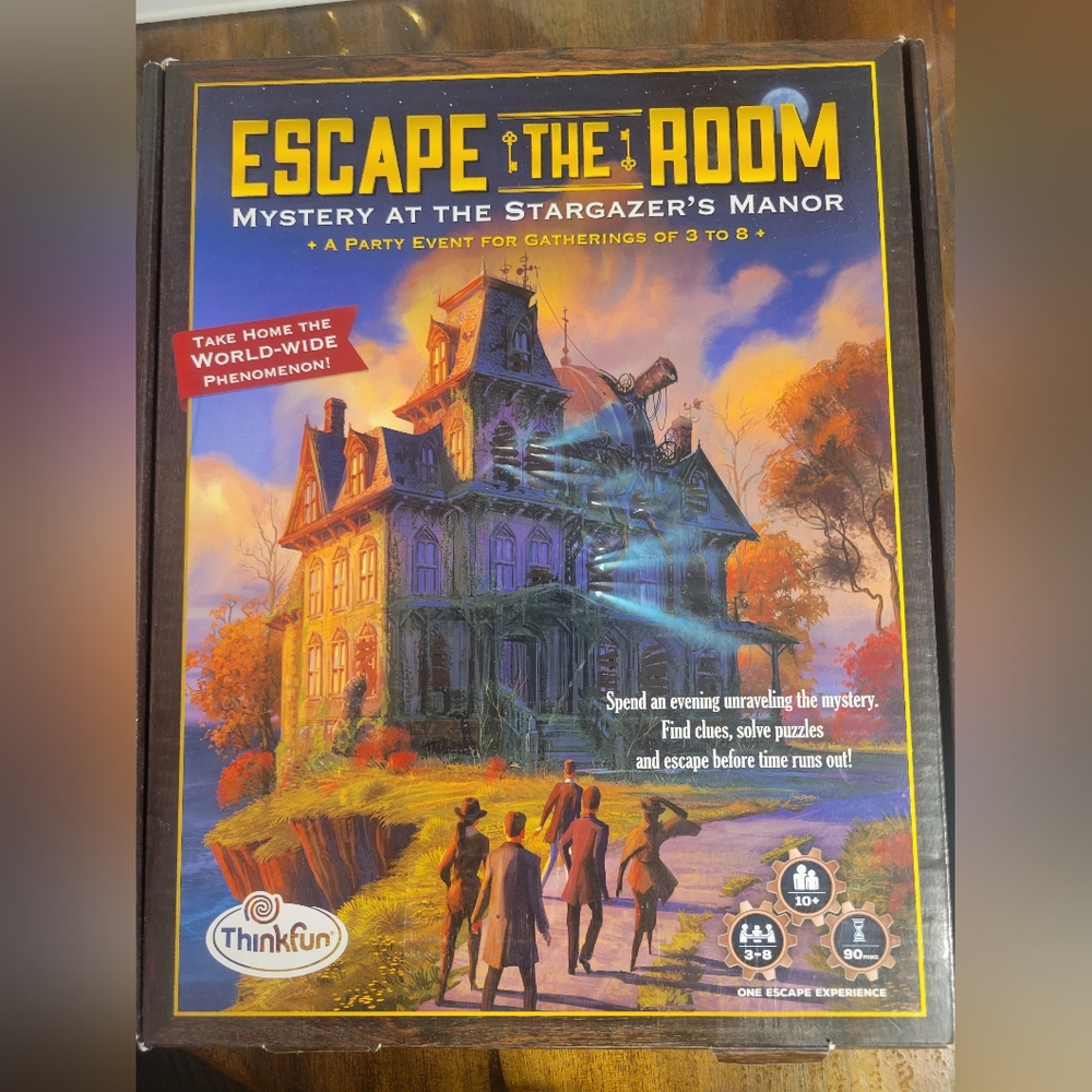 Escape The Room Mystery at The Stargazer's Manor Board Game Think Fun Complete